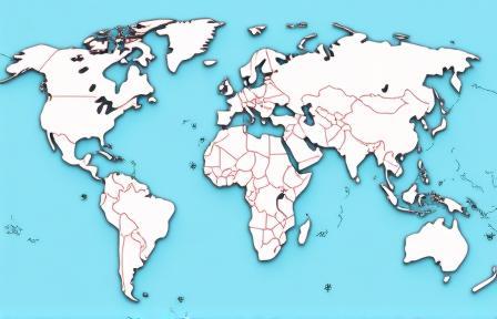 Global map with shipping routes highlighted